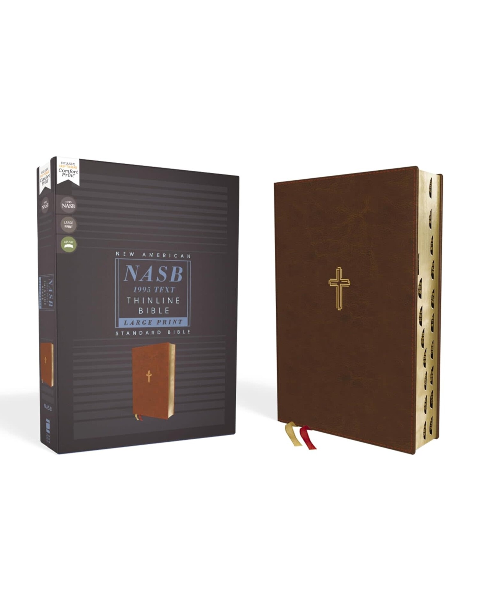 Zondervan NASB 1995 Text Large-Print Thinline Bible, Soft Leather-Look Brown (Indexed)
