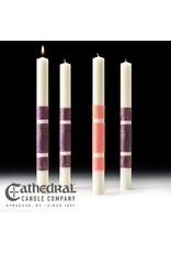 Cathedral Candle 51% Beeswax Advent Candles ("ArtisanWax") 2.5x18 (3 Purple, 1 Rose)