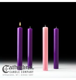 Cathedral Candle 51% Beeswax Advent Candles 2x17 (3 Purple, 1 Rose)