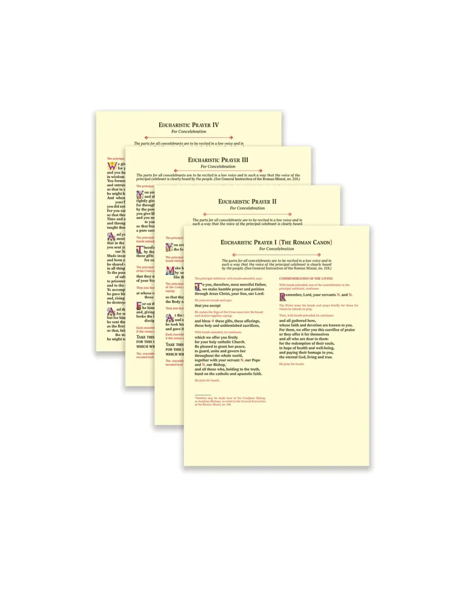 Catholic Book Publishing Eucharistic Prayer Cards