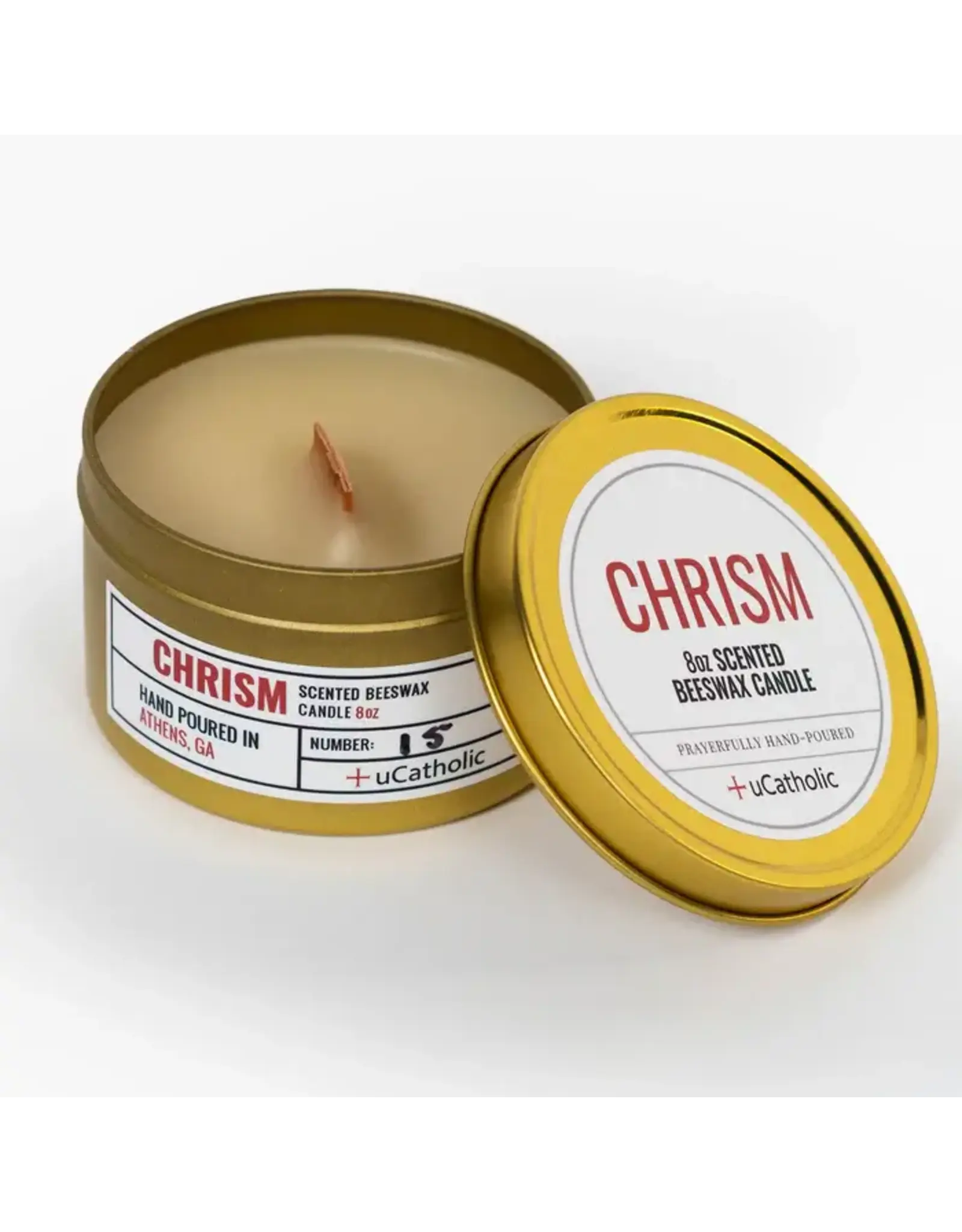 uCatholic Chrism Beeswax Candle, 8oz.