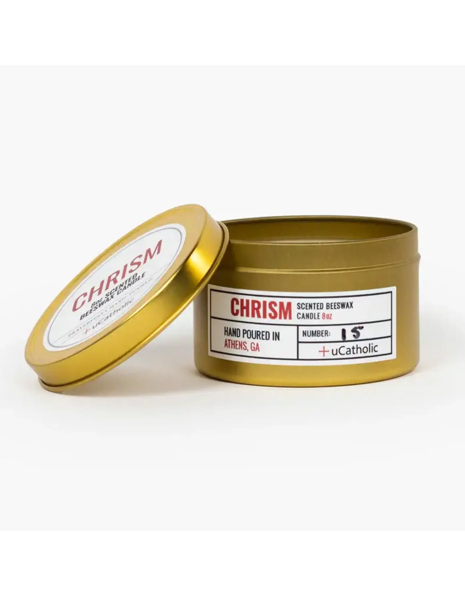 uCatholic Chrism Beeswax Candle, 8oz.