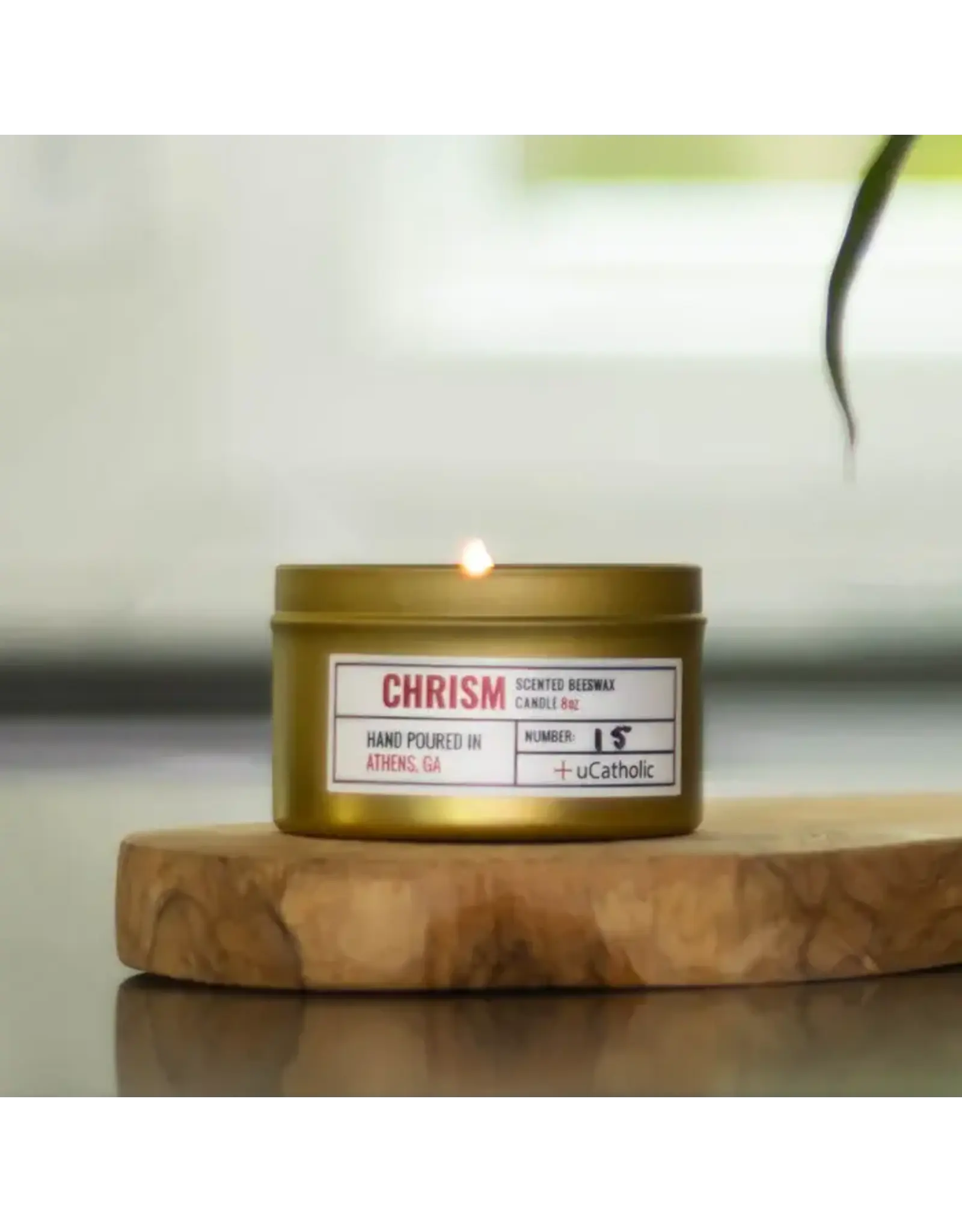 uCatholic Chrism Beeswax Candle, 8oz.
