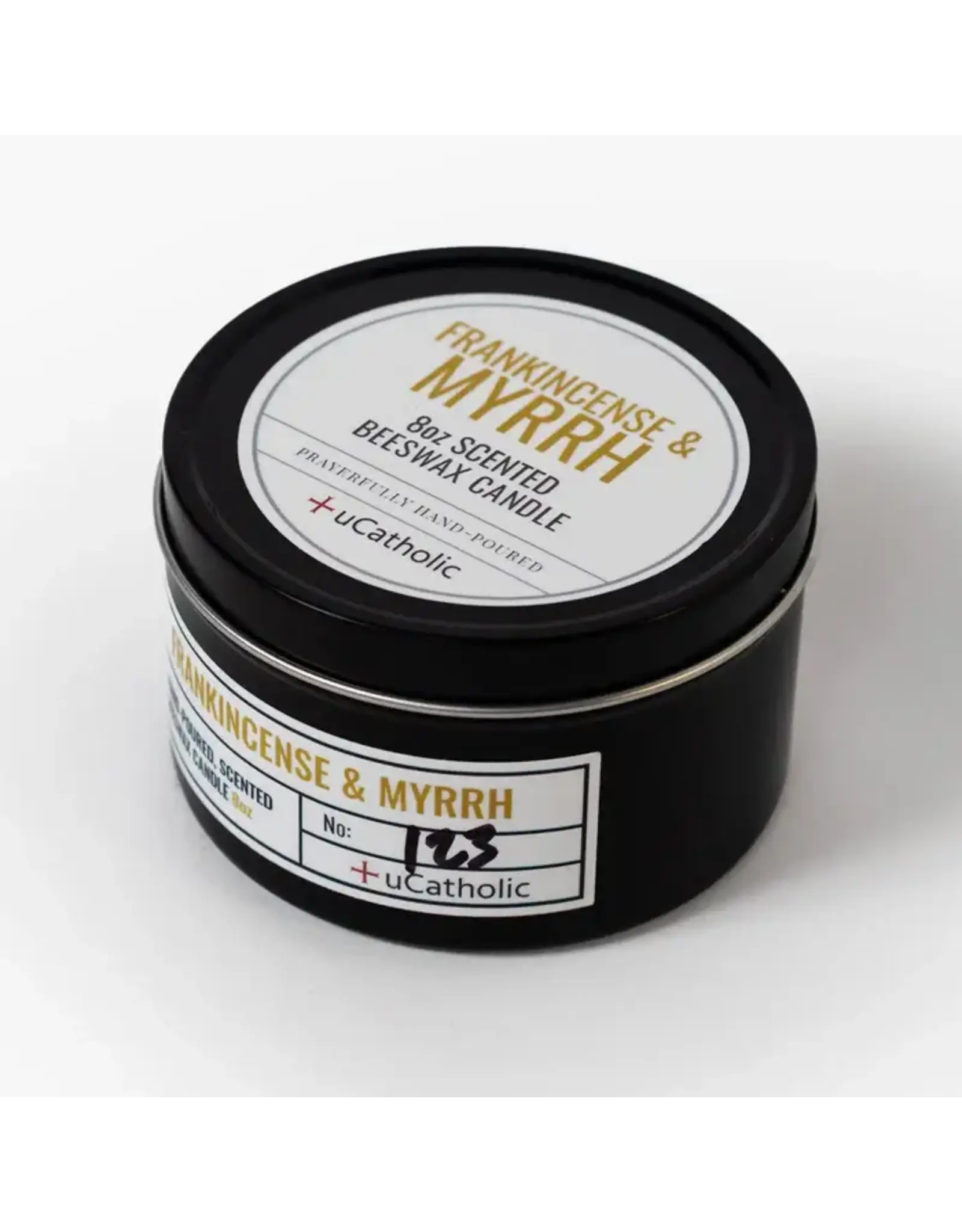 uCatholic Frankincense & Myrrh Beeswax Candle, 8oz.