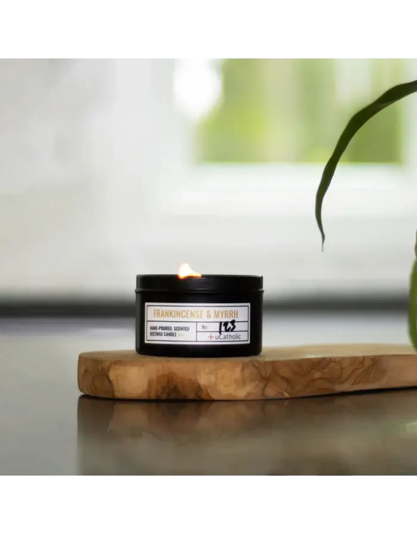 uCatholic Frankincense & Myrrh Beeswax Candle, 8oz.