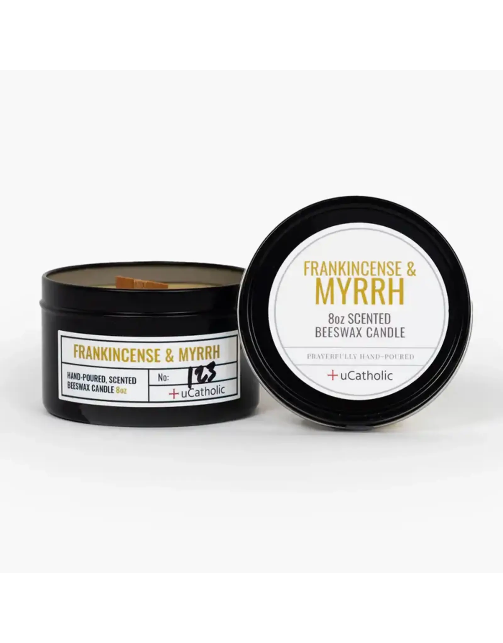 uCatholic Frankincense & Myrrh Beeswax Candle, 8oz.