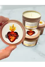 Leanne Bowen Chrism Candle, Sacred Heart Tin, 4oz