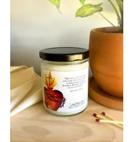 Leanne Bowen Chrism Candle, Sacred Heart Glass, 9oz