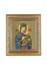 Hirten Picture - Gold Our Lady of Perpetual Help, Ornate Gold Leaf Antique Frame (12-1/2 x 14-1/2")