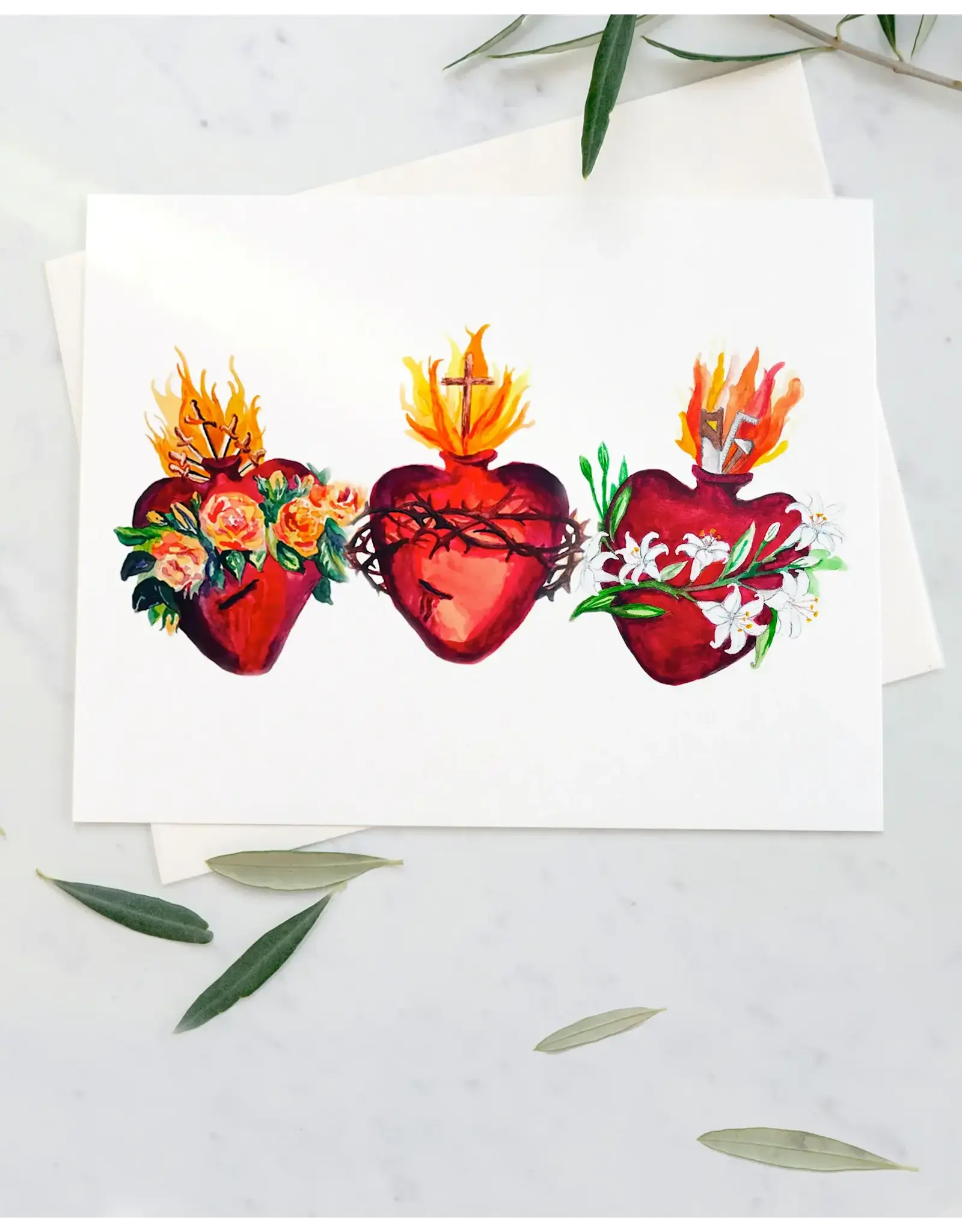 Leanne Bowen Card - Hearts of the Holy Family