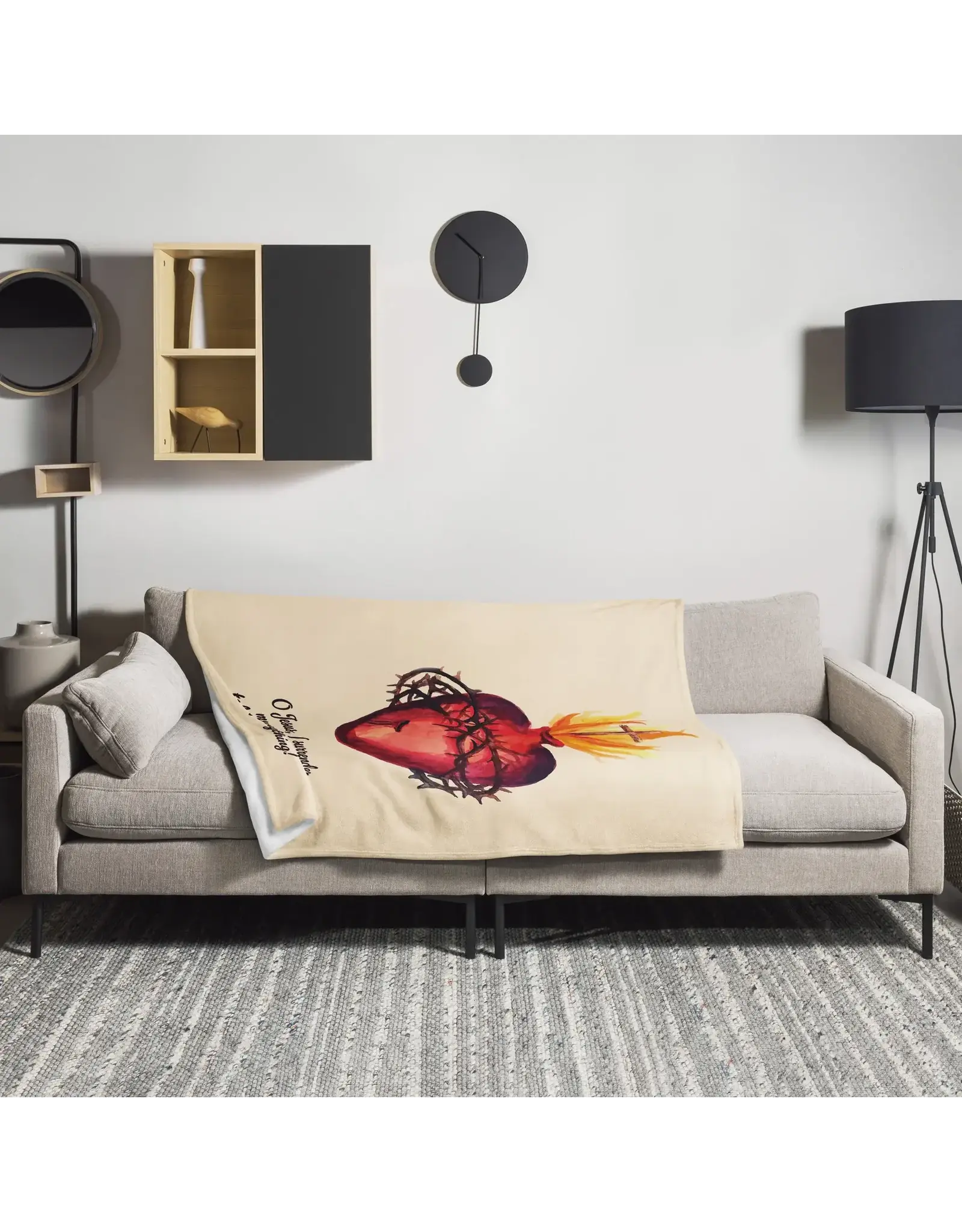 Leanne Bowen Sacred Heart of Jesus Throw Blanket