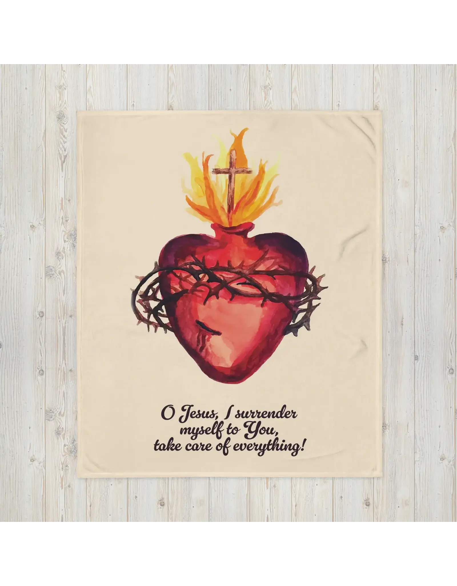 Leanne Bowen Sacred Heart of Jesus Throw Blanket