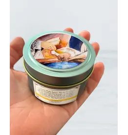 Leanne Bowen Chrism Candle, Baptism Tin, 4oz