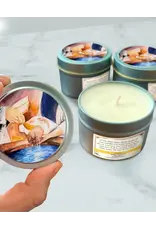 Leanne Bowen Chrism Candle, Baptism Tin, 4oz