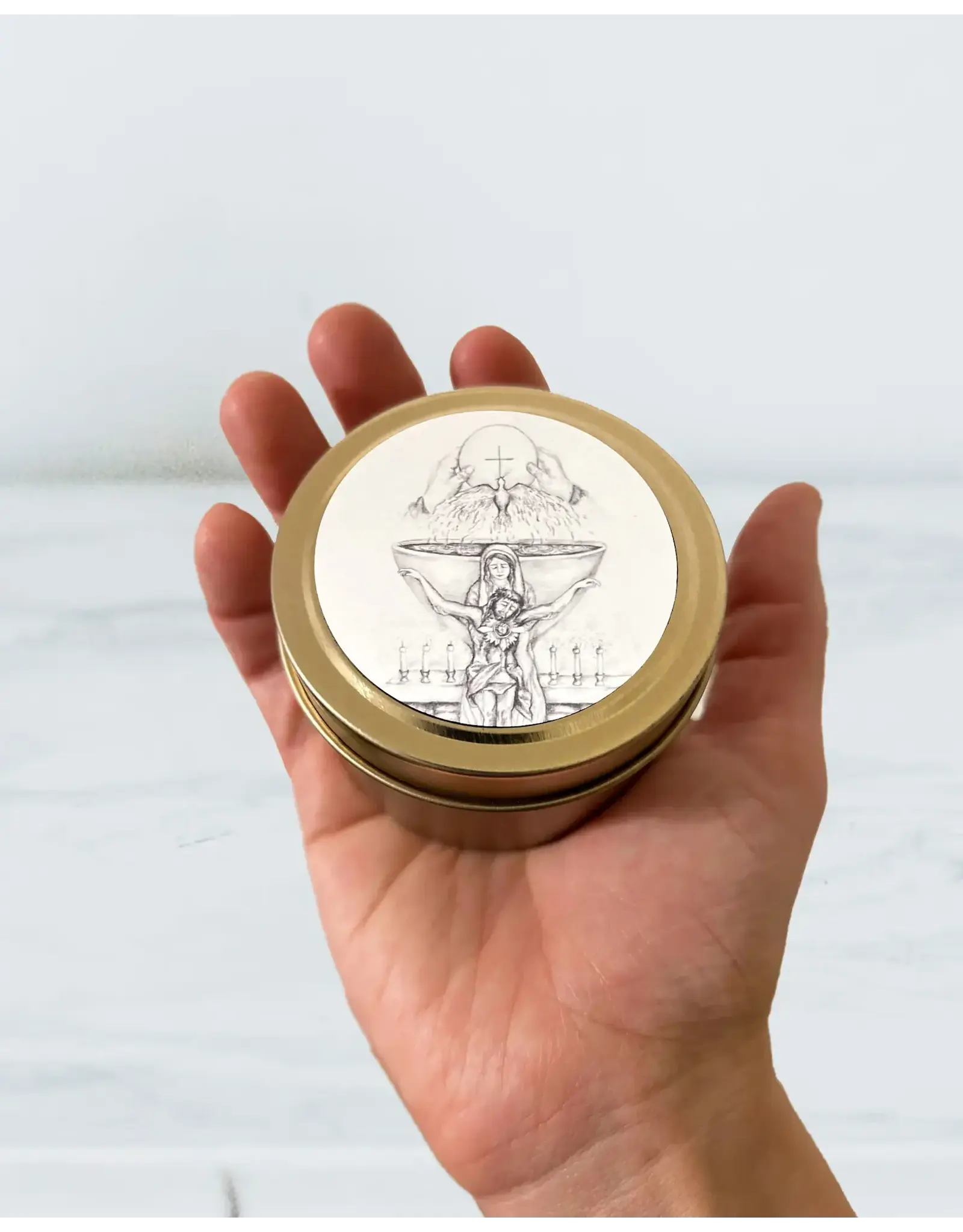 Leanne Bowen Chrism Candle, Eucharist Tin