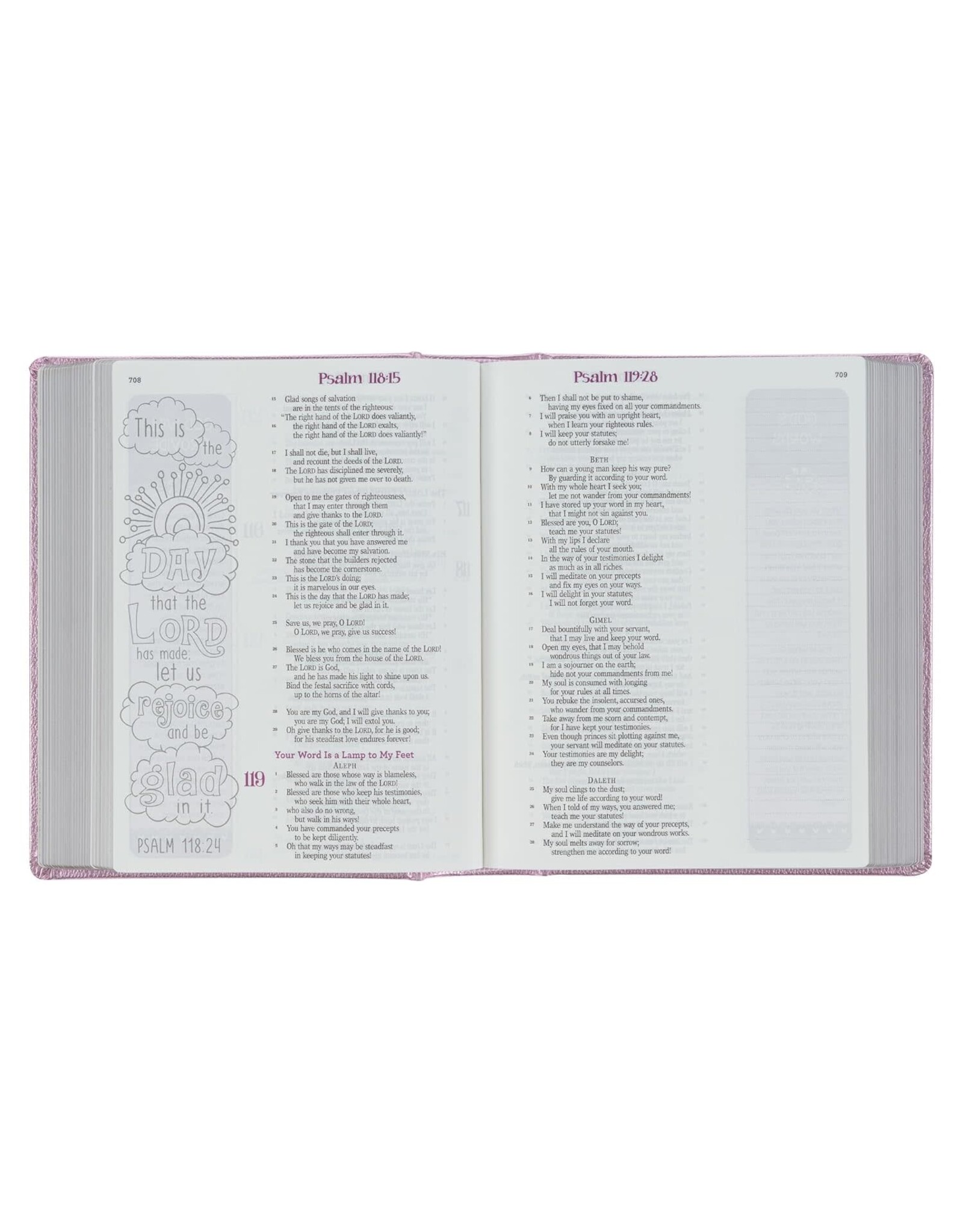 Christian Art Publishers ESV My Creative Bible for Girls -  Metallic Pink Faux Leather Journaling Bible