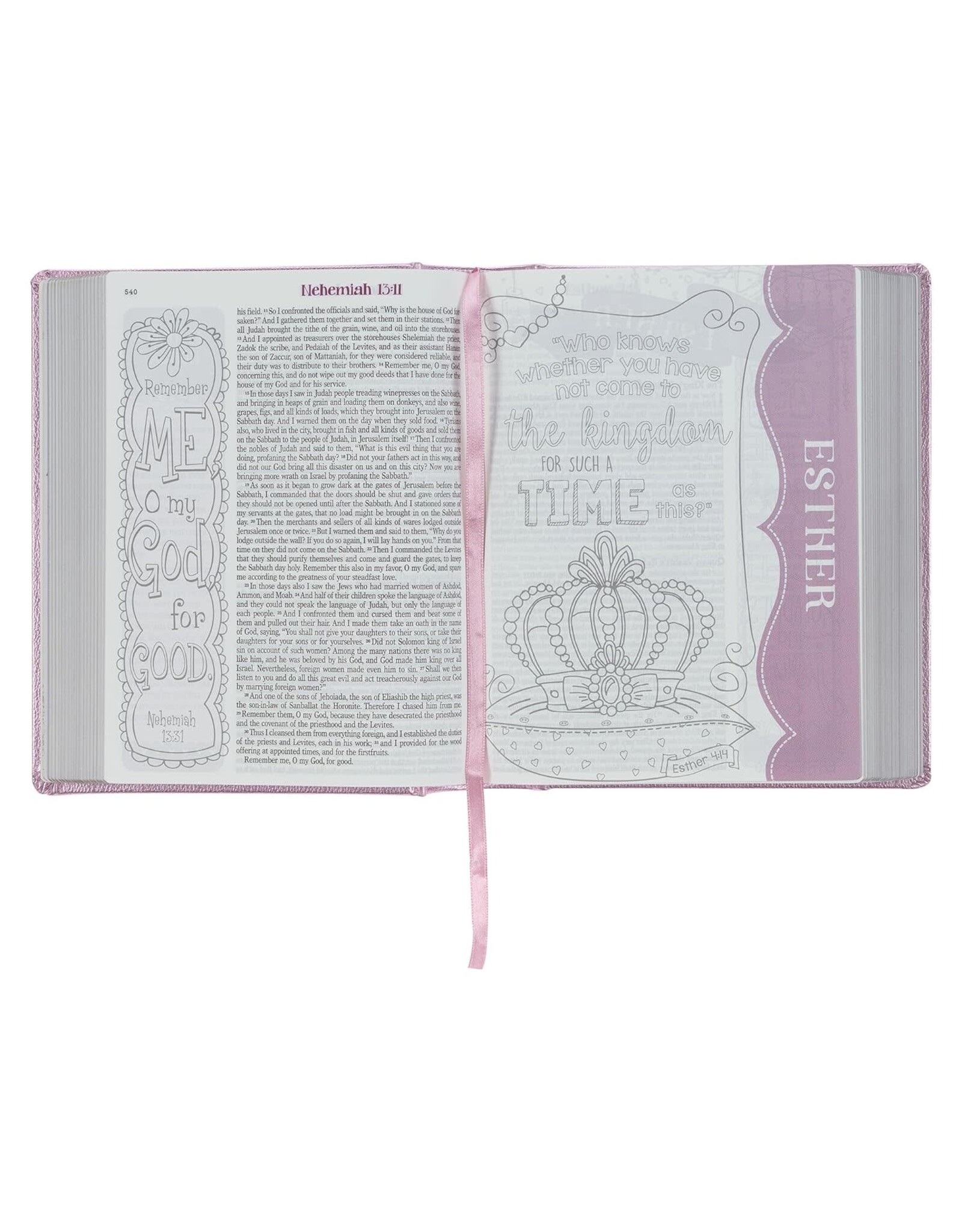Christian Art Publishers ESV My Creative Bible for Girls -  Metallic Pink Faux Leather Journaling Bible