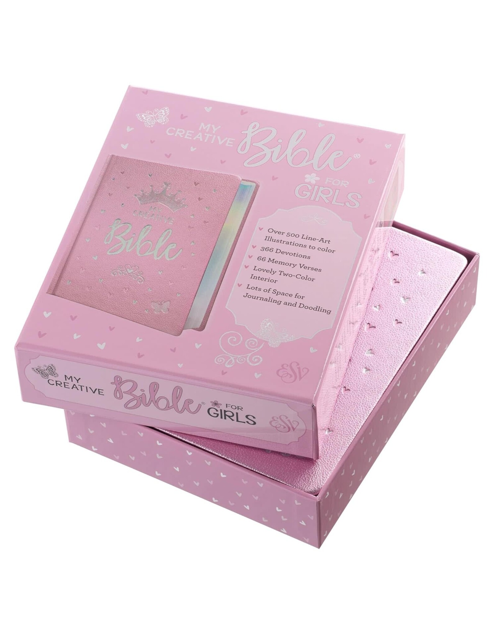 Christian Art Publishers ESV My Creative Bible for Girls -  Metallic Pink Faux Leather Journaling Bible