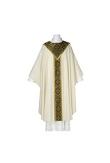 Arte Grosse Chasuble - Saxony Collection, Europa Fabric, Plain Neckline - White