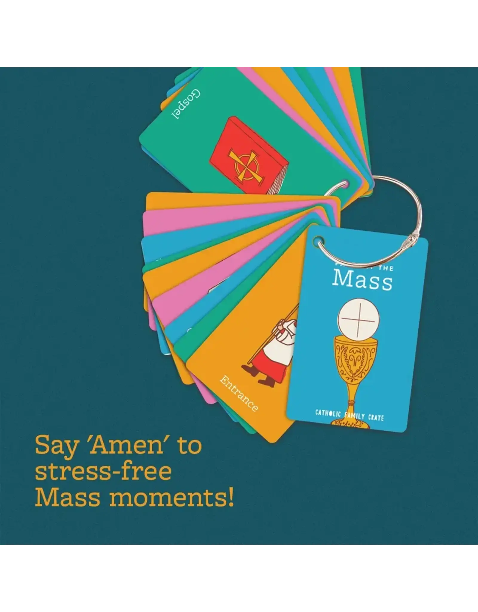Catholic Family Crate Mass Parts Cards on Ring