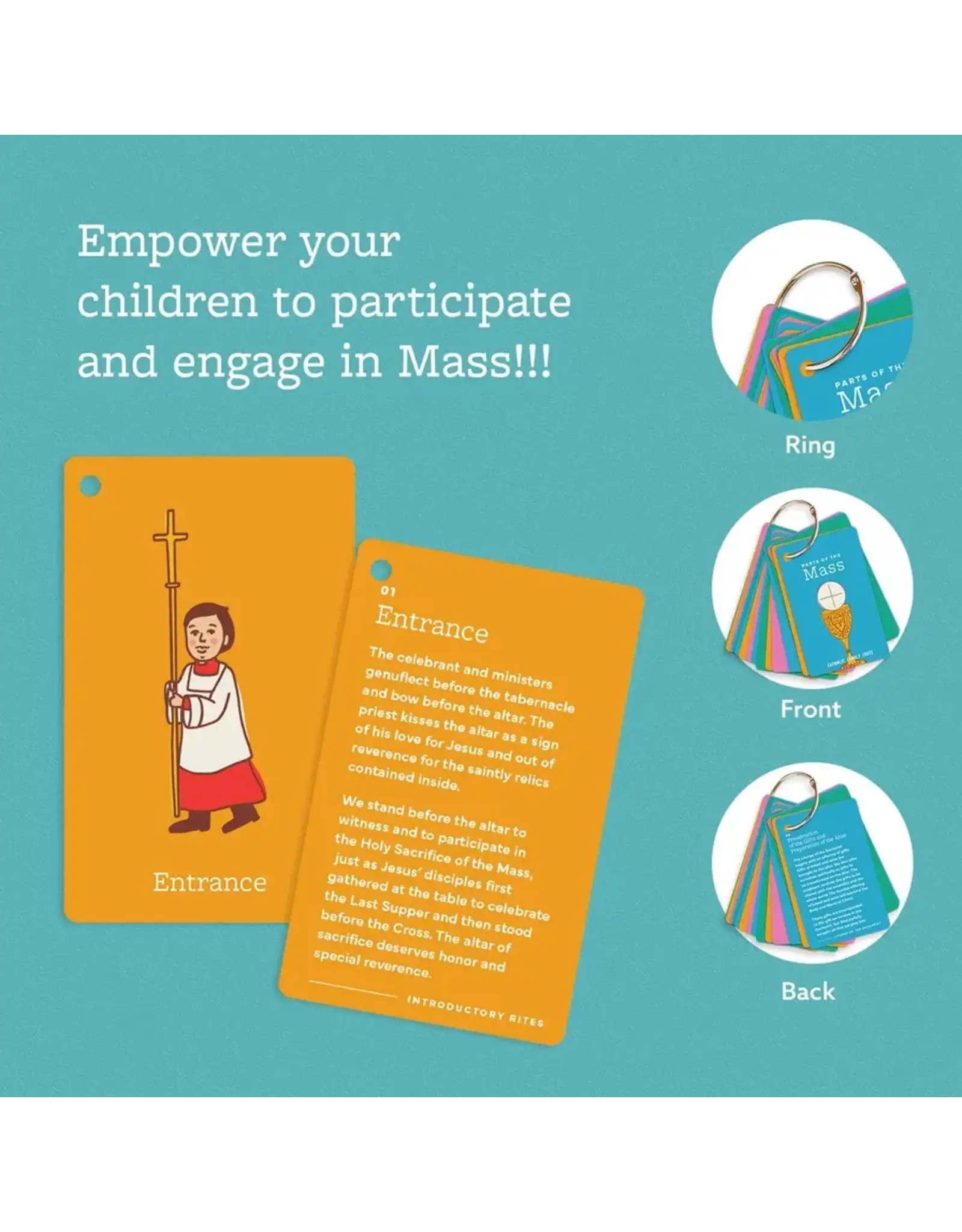 Catholic Family Crate Mass Parts Cards on Ring