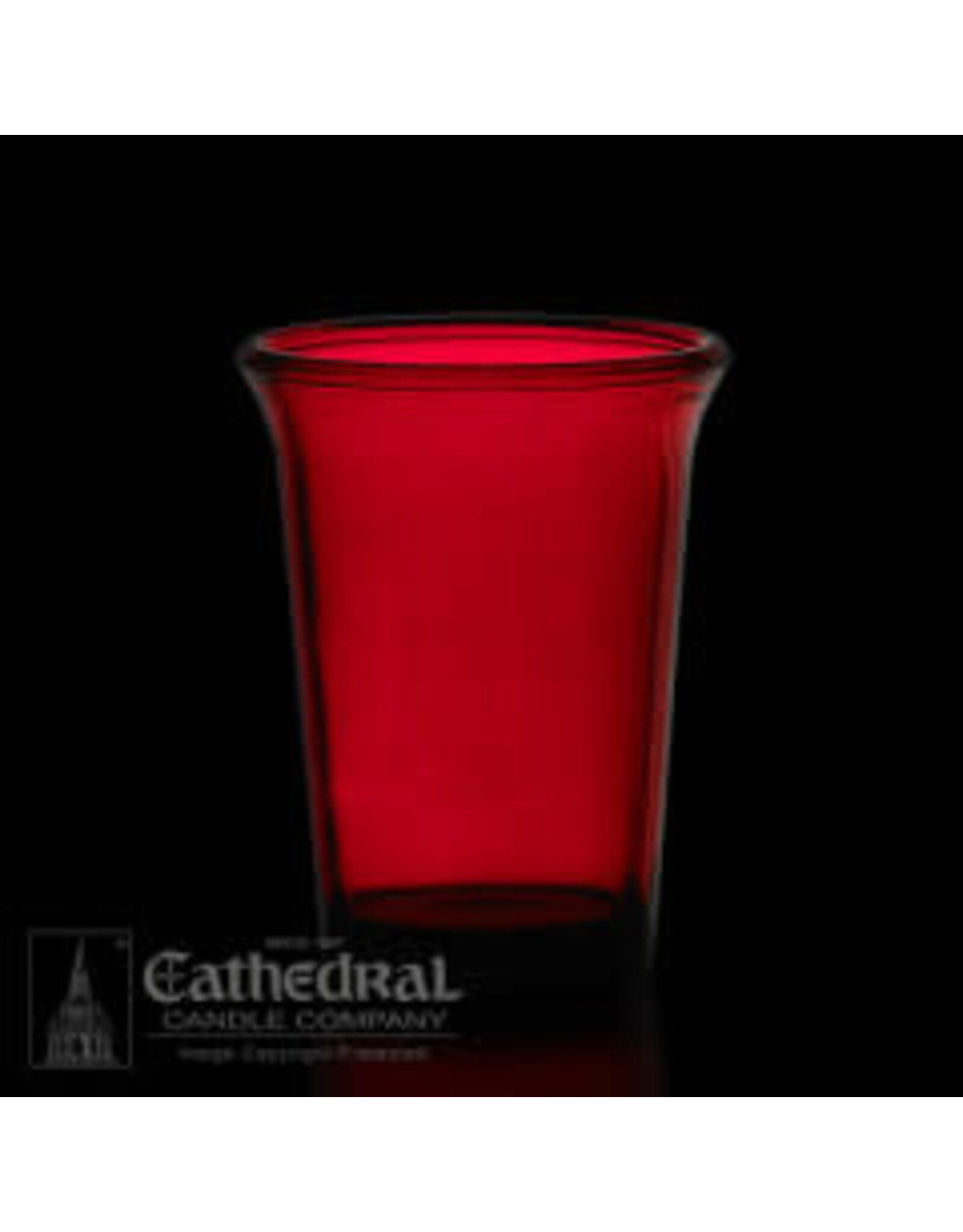 Cathedral Candle Votive Light Glass - Ruby, 24 Hour (each)
