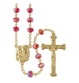 Hirten Rosary - Gold/Ruby, 8mm