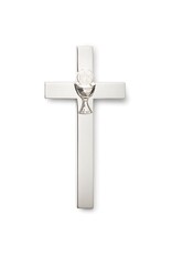 Roman First Communion - Silver Chalice Cross, 4.75"