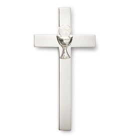 Roman First Communion - Silver Chalice Cross, 4.75"
