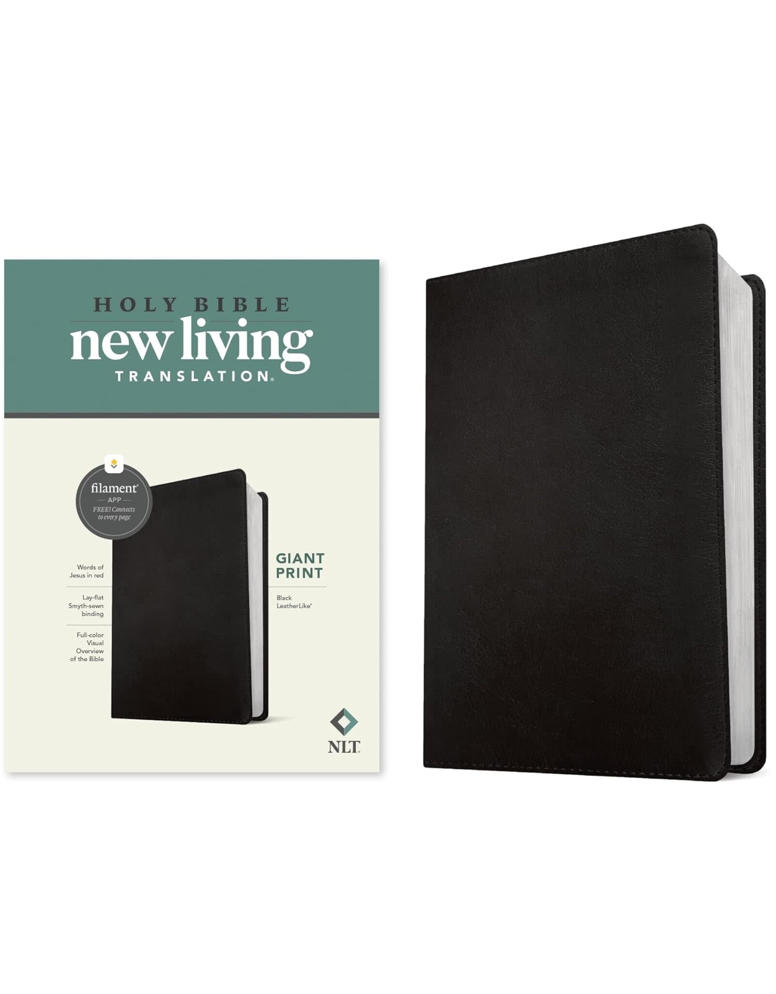 Tyndale NLT Giant Print Bible, Filament Enabled Edition (Leatherlike, Black, Red Letter)