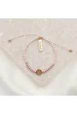 My Saint My Hero Bracelet - Love Lights the Way - St. Amos Crystal Pearl Bracelet