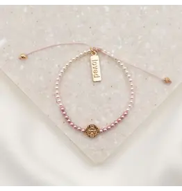 My Saint My Hero Bracelet - Love Lights the Way - St. Amos Crystal Pearl Bracelet