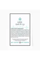 My Saint My Hero Bracelet - Love Lights the Way - St. Amos Crystal Pearl Bracelet