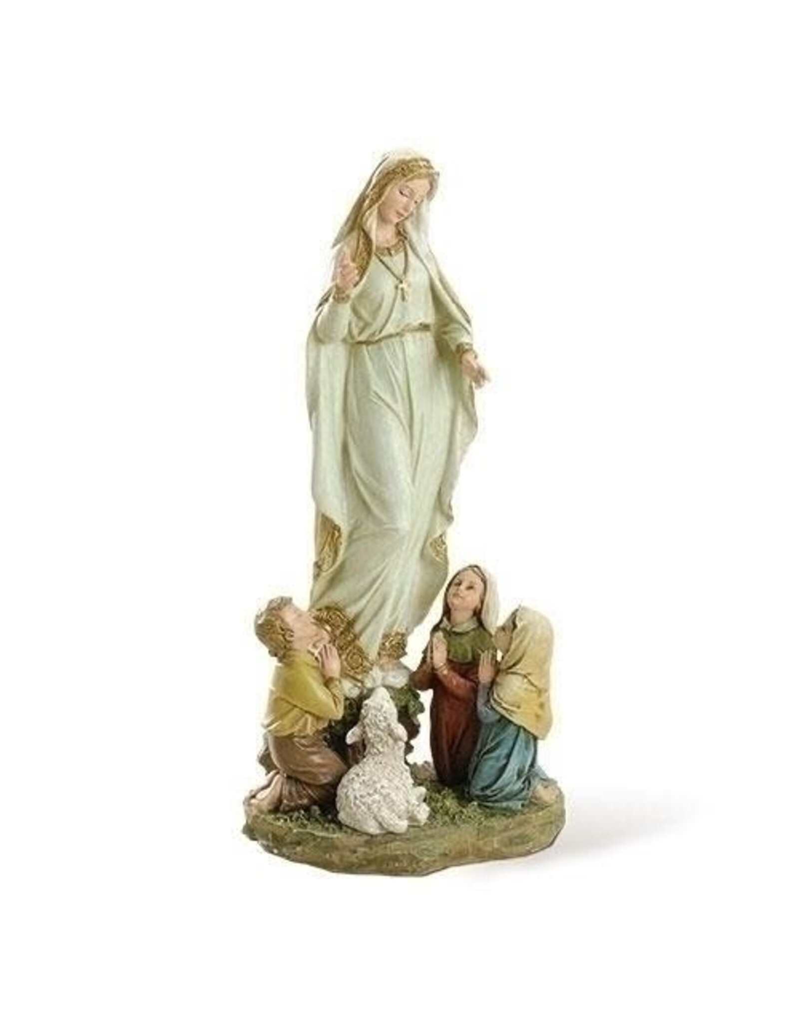 Roman Our Lady of Fatima with Children Statue (12")