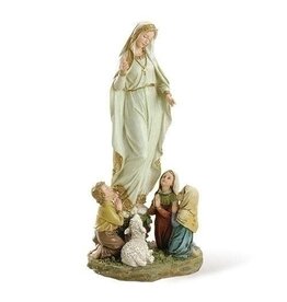 Roman Our Lady of Fatima with Children Statue (12")