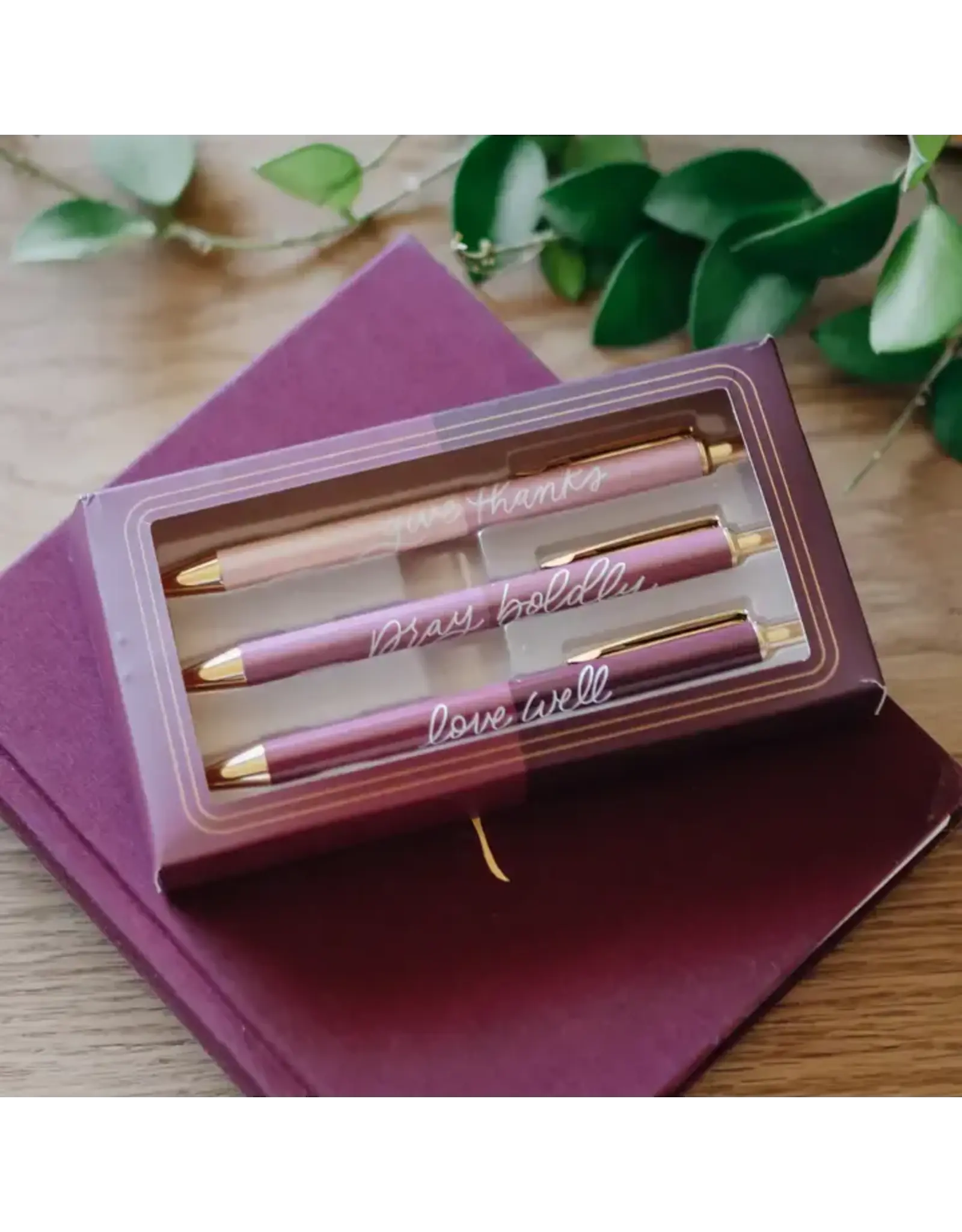 The Daily Grace Co. Pen Set of 3, Rose Tone