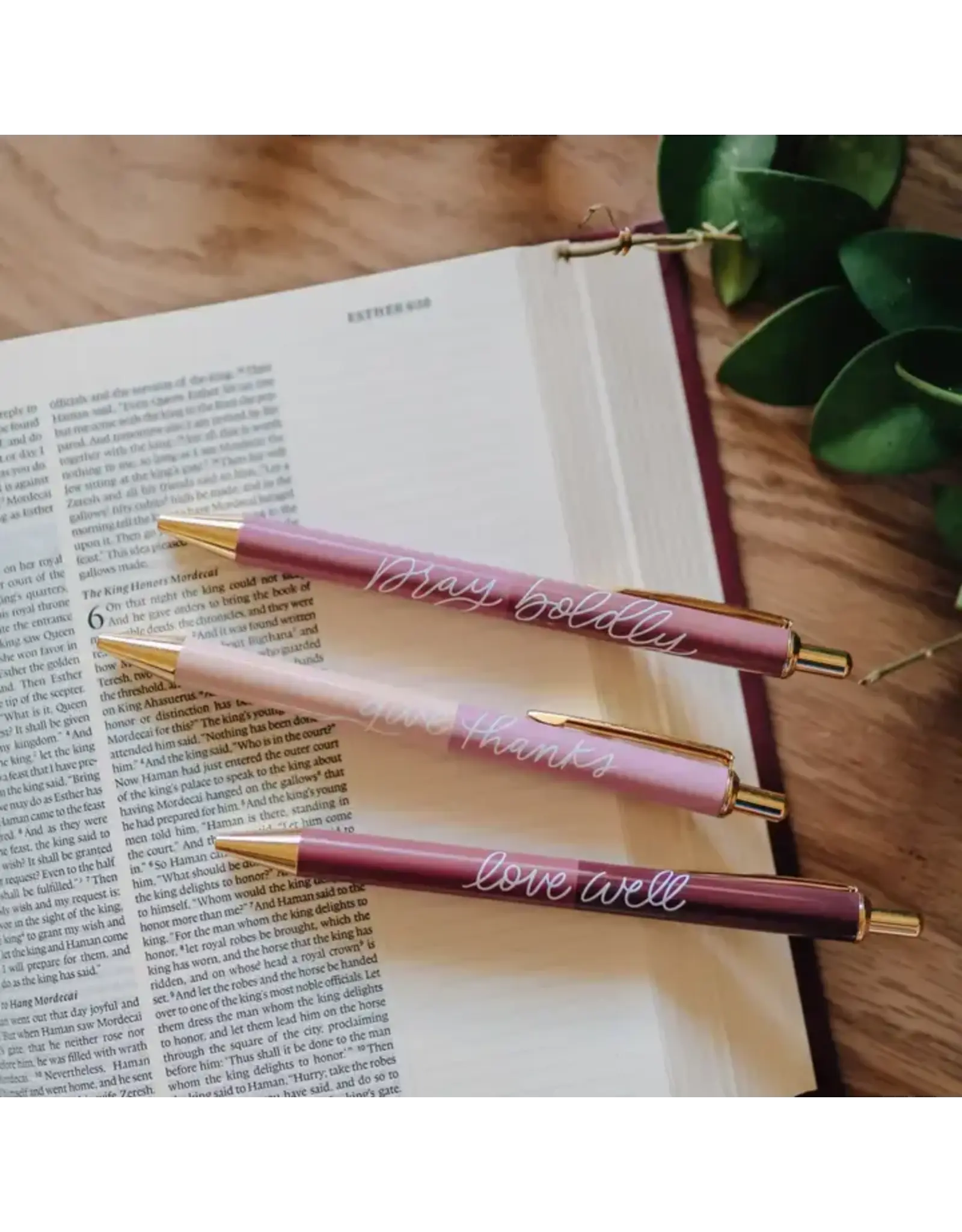 The Daily Grace Co. Pen Set of 3, Rose Tone