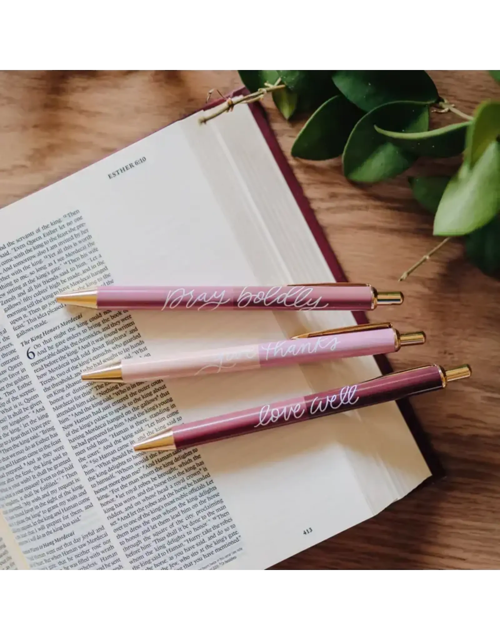 The Daily Grace Co. Pen Set of 3, Rose Tone