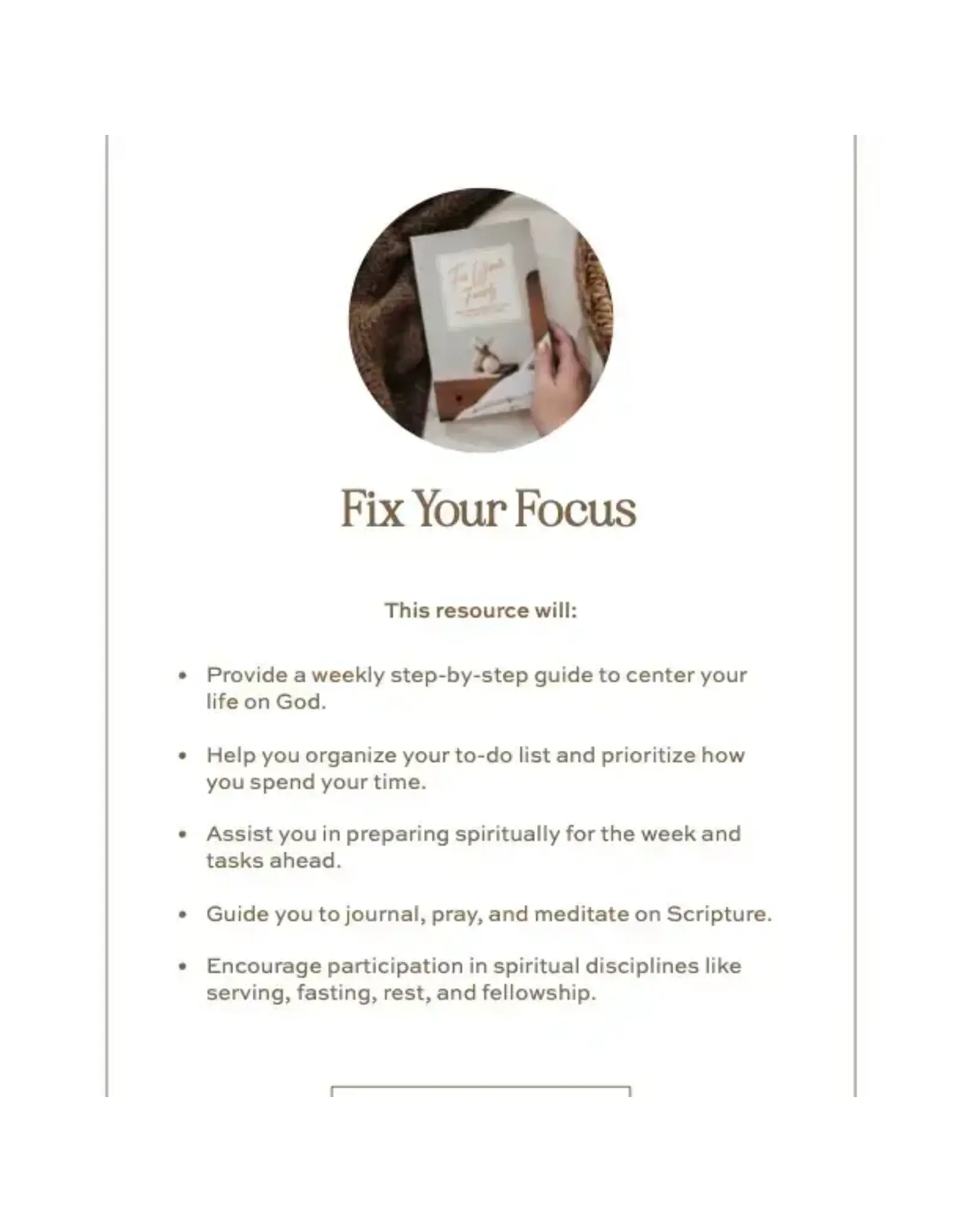 The Daily Grace Co. Fix Your Focus | A 52-Week Guide To Help You Put God First