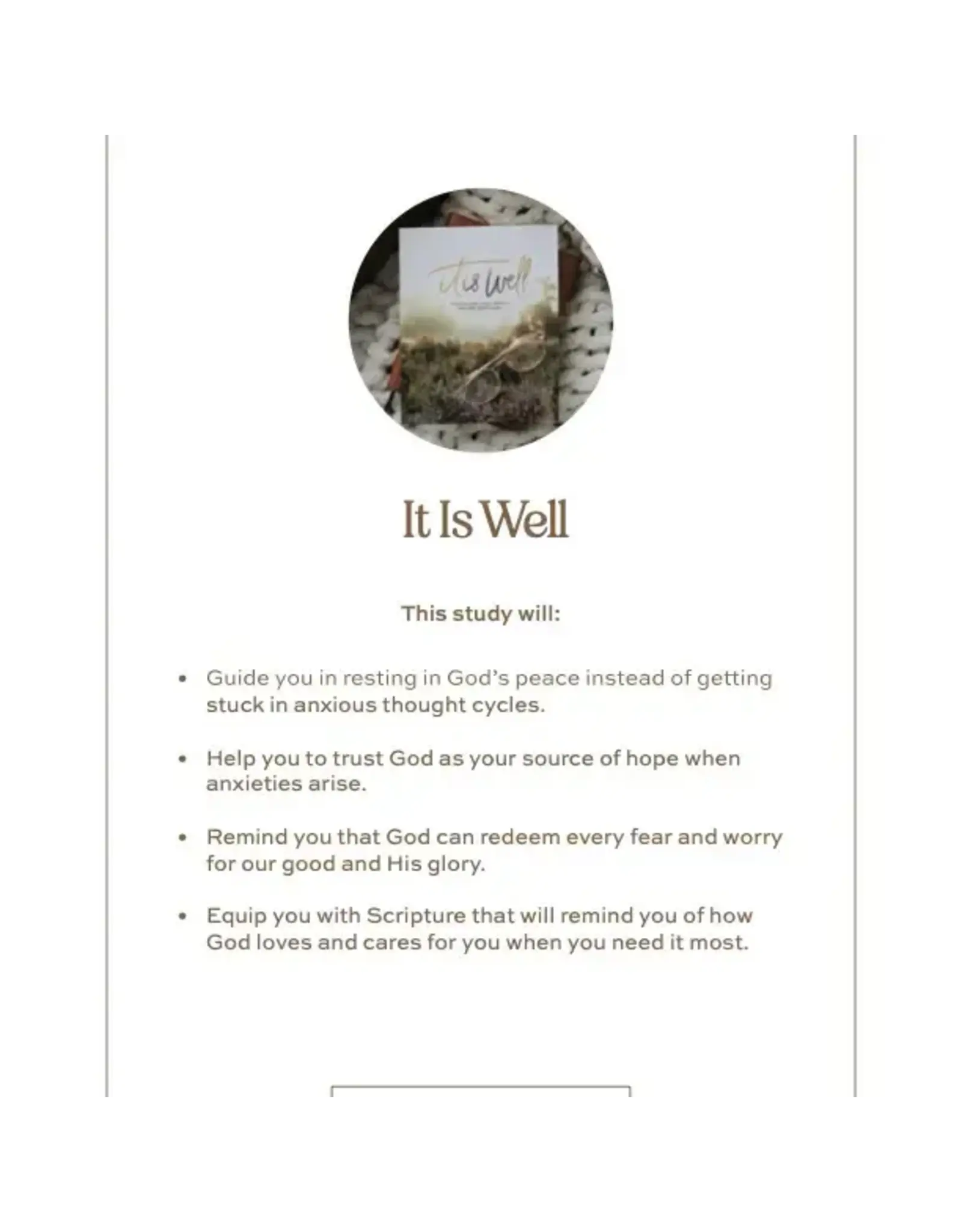 The Daily Grace Co. "It is Well" Anxiety Study