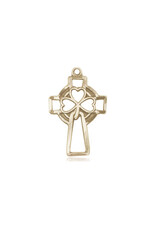 Bliss Cross Medal - Shamrock, Gold Filled