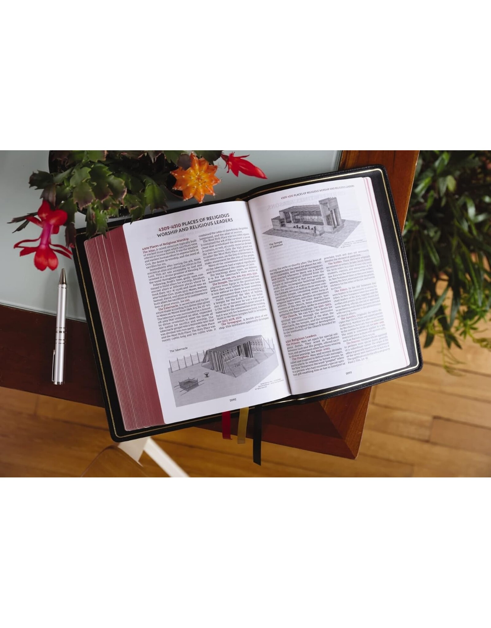 Zondervan NKJV Thompson Chain-Reference Bible, Premium Goatskin Leather, Black, Art Gilded Edges, Comfort Print