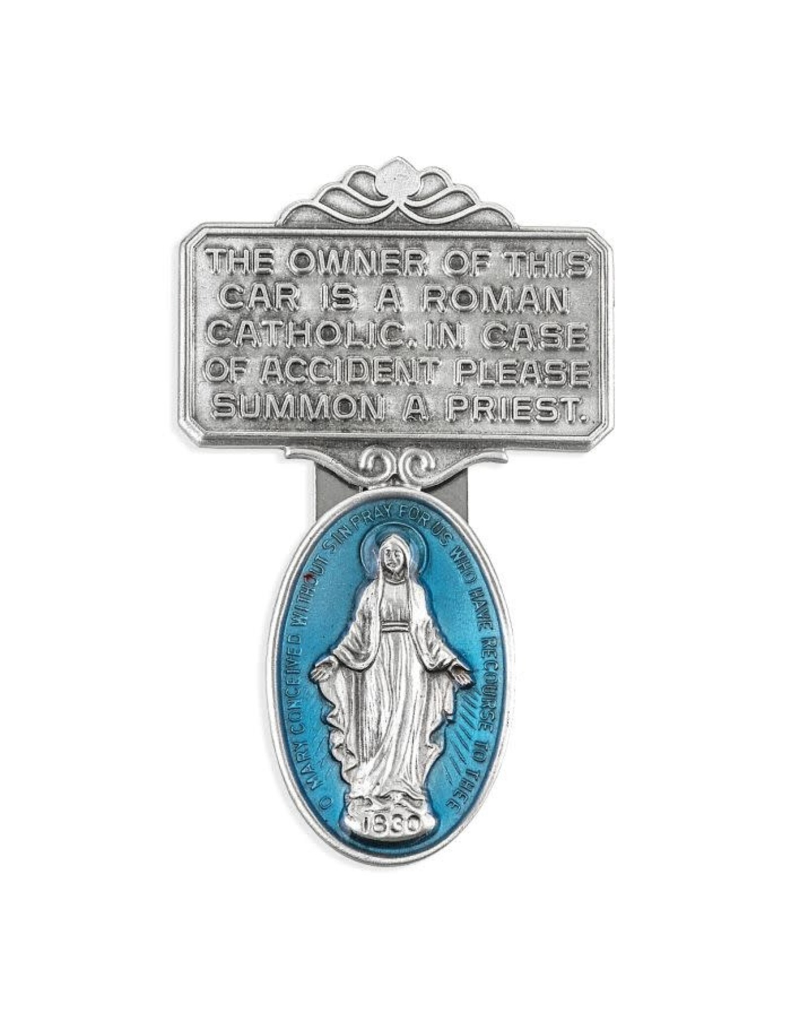 Hirten Visor Clip - Miraculous/Catholic Owner, Blue Epoxy