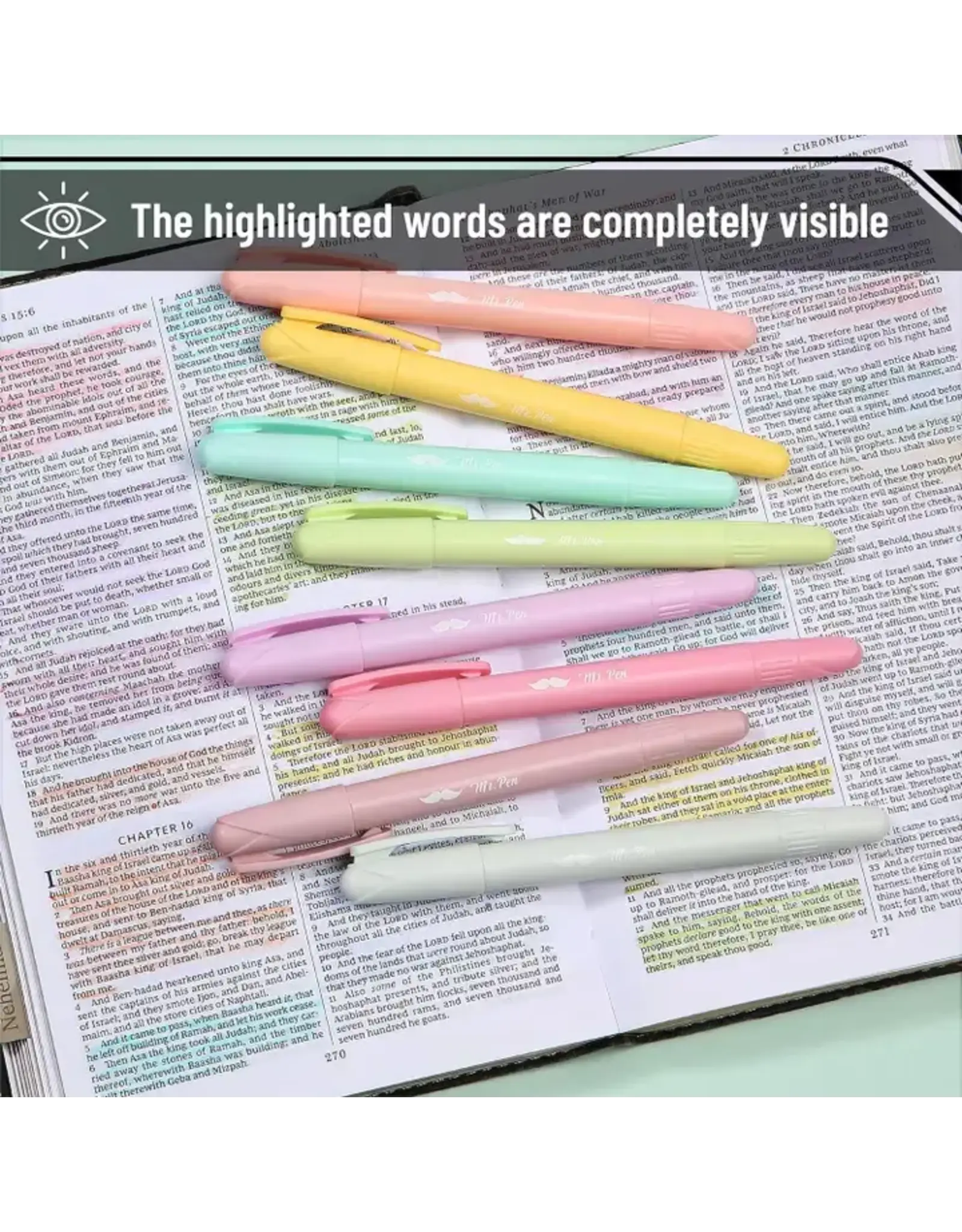 Mr. Pen Gel Highlighter Set - 16 Vibrant Colors