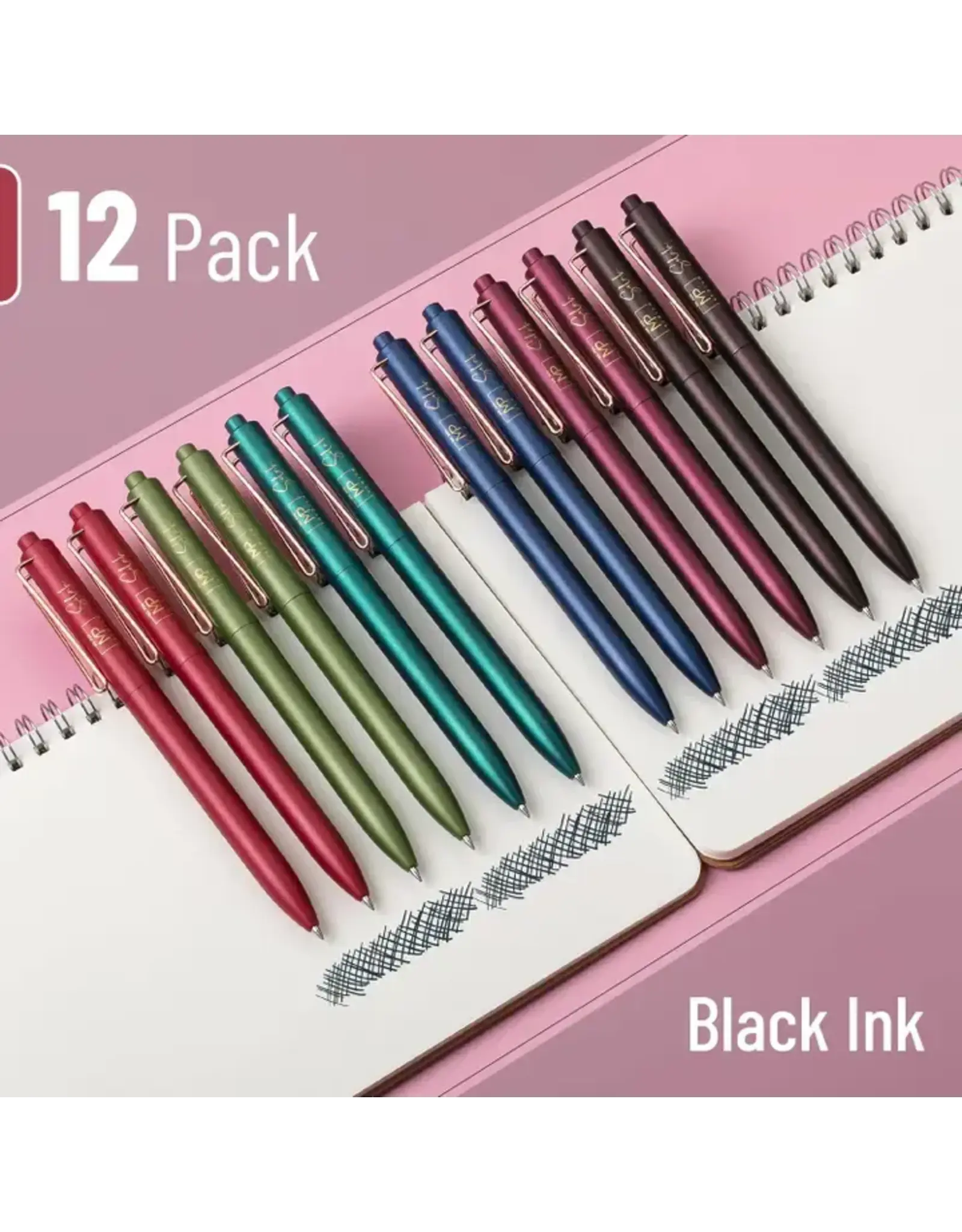 Mr. Pen Retractable Gel Pens - 12 Pack, Black Ink