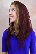 Veils by Lily Veil - Burgundy Lace Mantilla