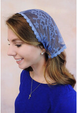 Veils by Lily Veil - Small Marian Blue Lace Mantilla with Ties