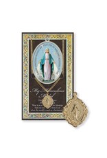 Hirten Gold Necklace with Biography Card - Miraculous Medal