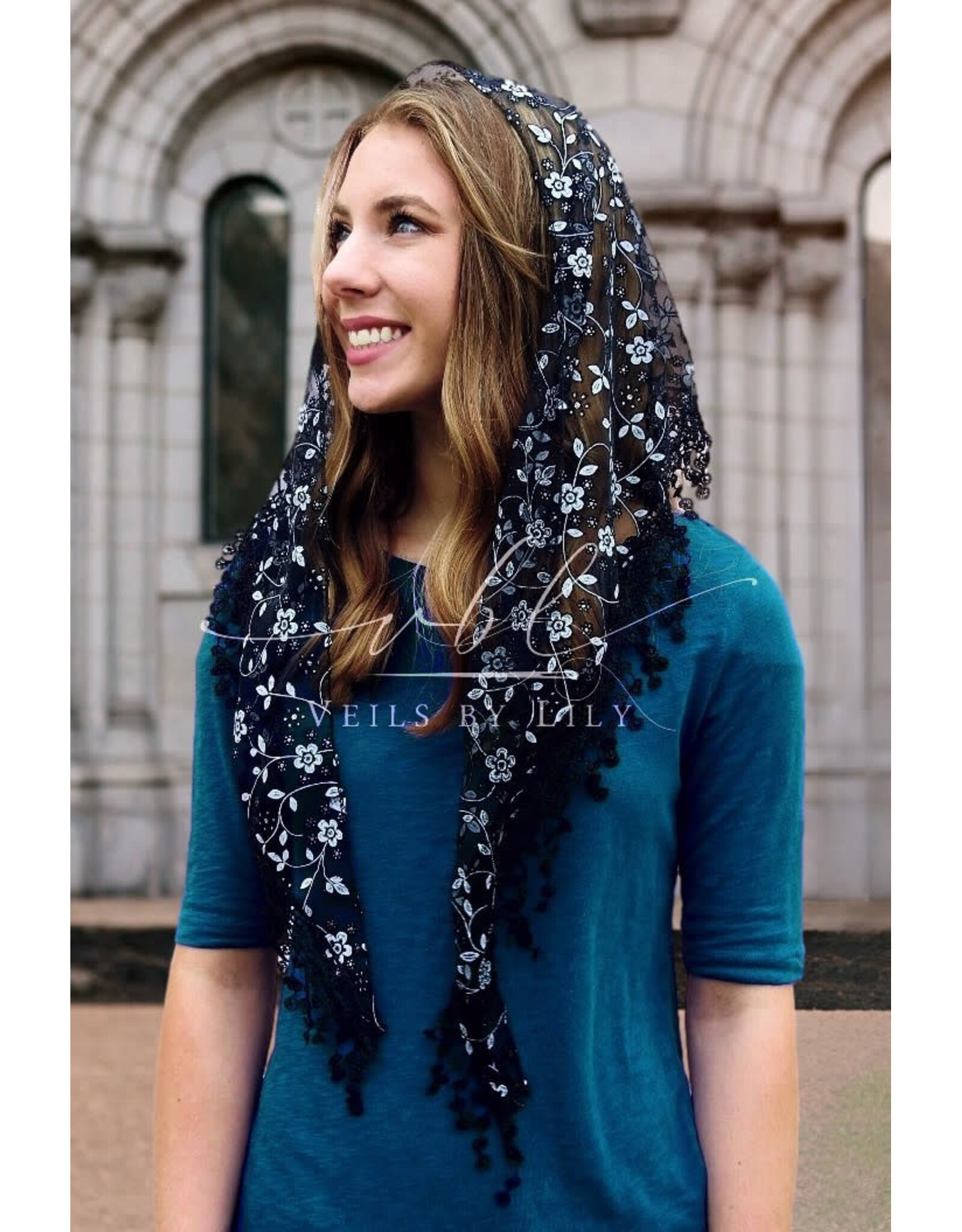 Veils by Lily Veil - Chinese Blossom - Black & Pearl
