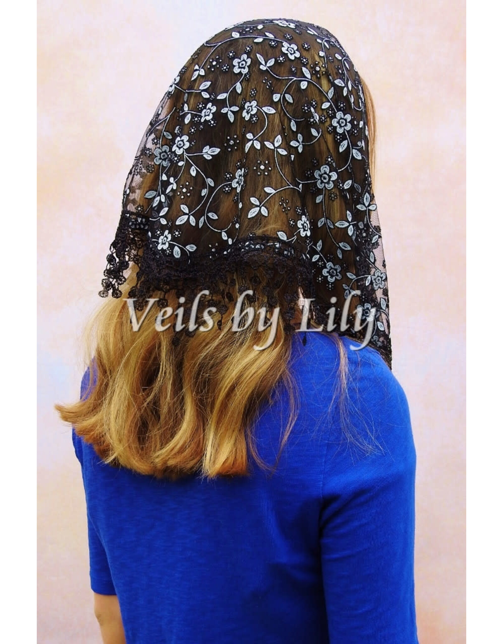 Veils by Lily Veil - Chinese Blossom - Black & Pearl